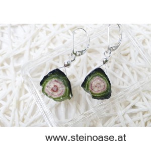 Ohrschmuck Wassermelonen Turmalin 